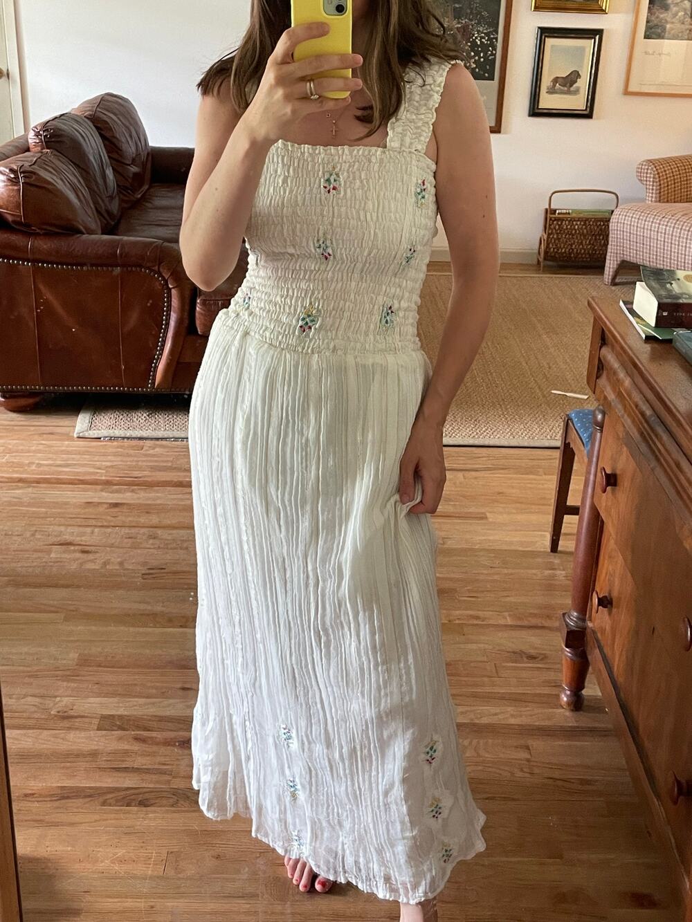 Vintage Greek Smocked Gauze Sundress
